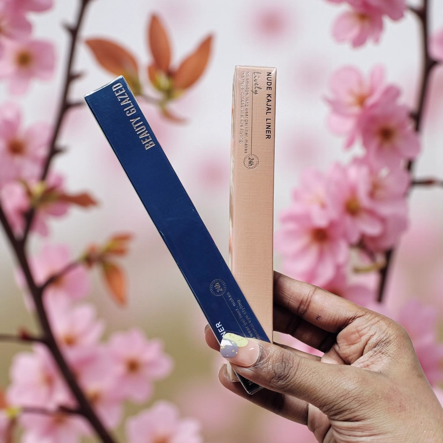 Kajol in Navy Blue and Nude